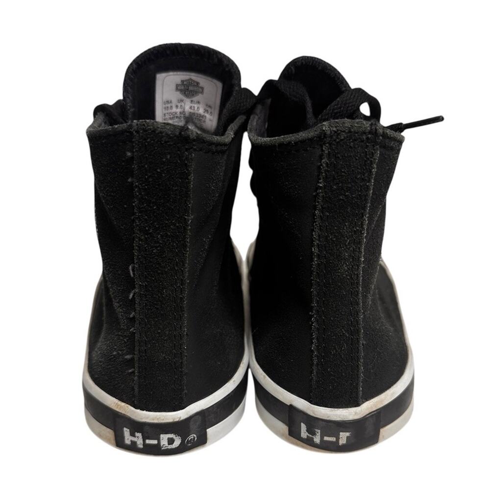 Harley Davidson Men’s Baxter Hi Top Leather Sneakers Mens Sz 10 Black Moto Biker - Picture 8 of 14